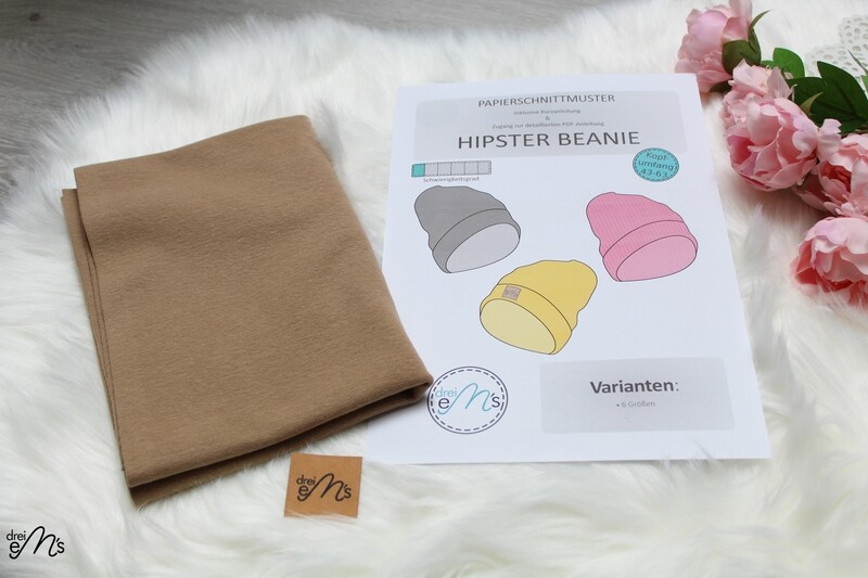 DIY-KIT Hipster Beanie Hellbraun DIY-KIT Hipster Beanie Hellbraun