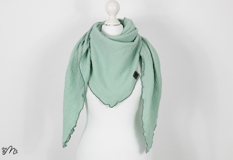 Musselin Dreiecks-Tuch helllmint Musselin Dreiecks-Tuch helllmint