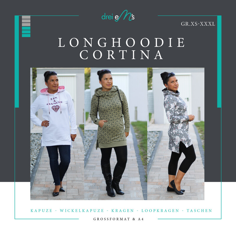 Ebook Longhoodie CORTINA Gr. XS-XXXL Ebook Longhoodie CORTINA Gr. XS-XXXL