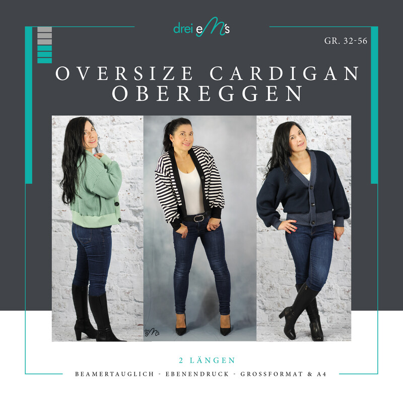 Ebook Oversize Cardigan OBEREGGEN Gr. 32-56 Ebook Oversize Cardigan OBEREGGEN Gr. 32-56