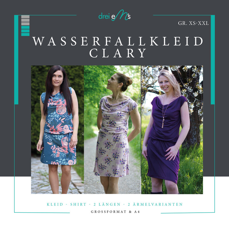 Ebook Wasserfallkleid/ Shirt CLARY Gr. XS-XXL Ebook Wasserfallkleid/ Shirt CLARY Gr. XS-XXL