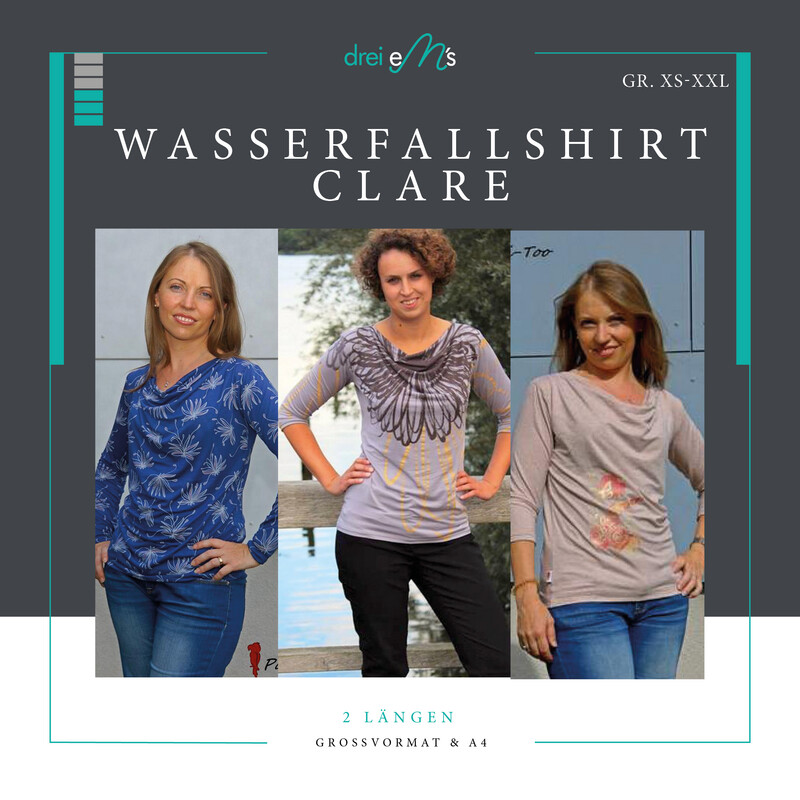 Ebook Wasserfallshirt CLARE Gr. XS-XXL Ebook Wasserfallshirt CLARE Gr. XS-XXL