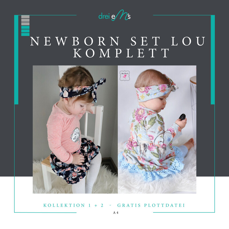 Newborn LOU SET Kollektion 1+ Kollektion 2 Gr. 50-92 + gratis Plott-Datei