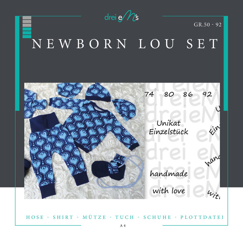 Newborn-Set LOU komplett Kollektion 1 Gr. 50-92 icl. gratis Plottdatei