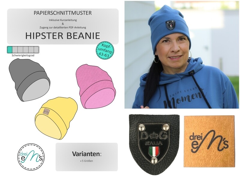 DIY-KIT Hipster Beanie JEANSBLAU DIY-KIT Hipster Beanie JEANSBLAU