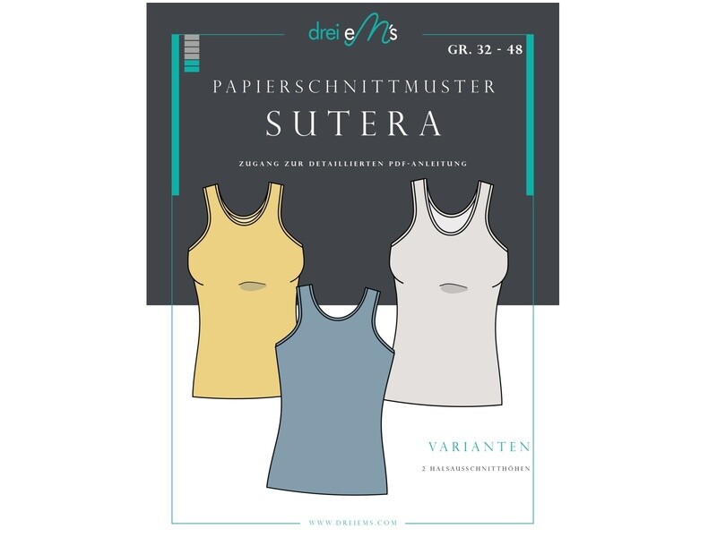 Papierschnittmuster Racer Top SUTERA Gr. 32-48 Papierschnittmuster Racer Top SUTERA Gr. 32-48
