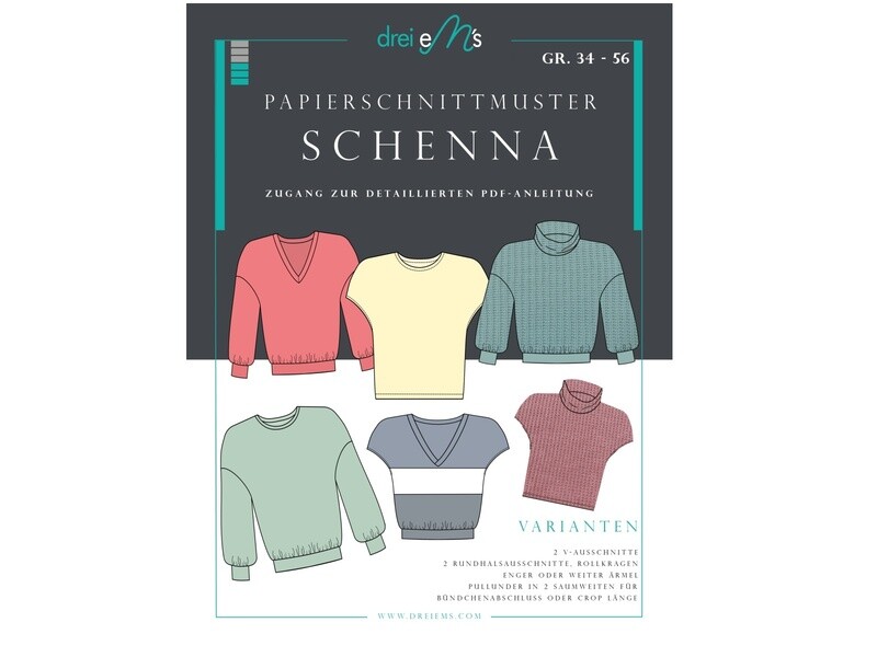 Papierschnittmuster Sweater/ Pullunder SCHENNA Gr. 34-56