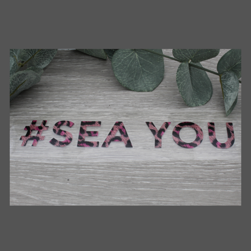 Bügelbild  "#SEA YOU" Leo pink