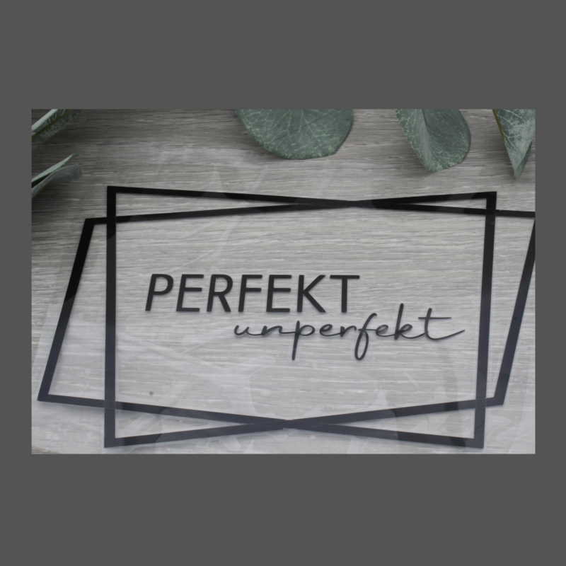 Bügelbild "PERFEKT UNPERFEKT" schwarz Bügelbild "PERFEKT UNPERFEKT" schwarz
