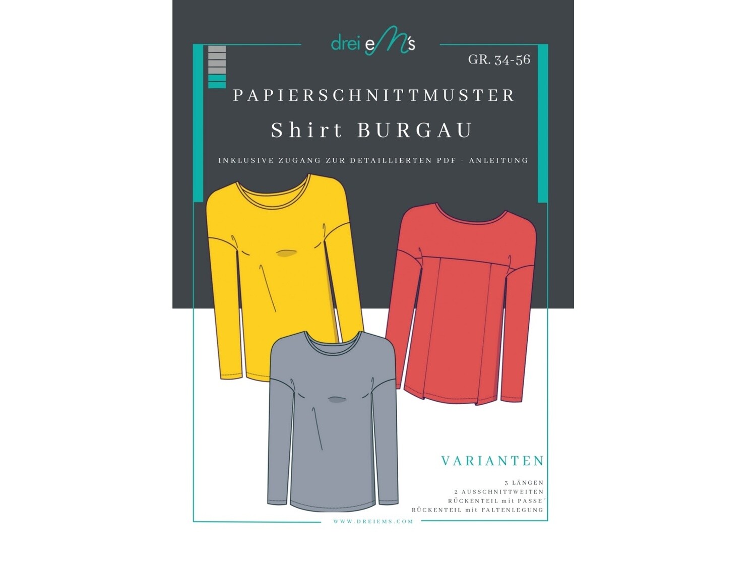 Papierschnittmuster Shirt BURGAU Papierschnittmuster Shirt BURGAU