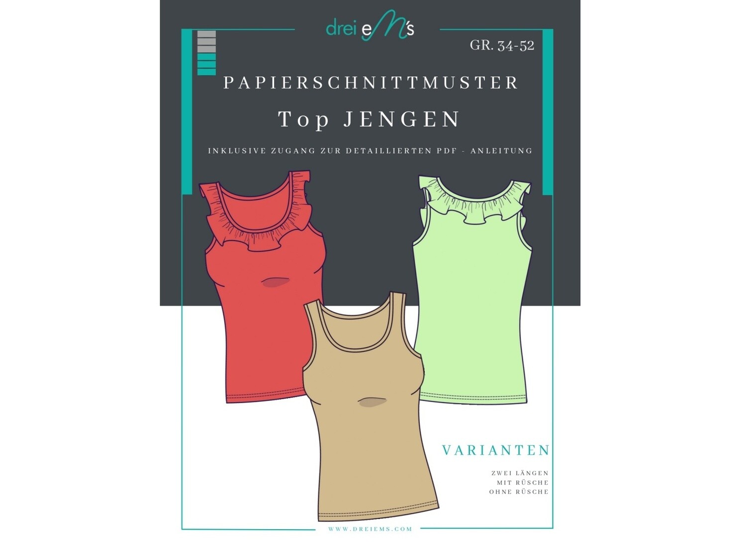 Papierschnittmuster Top JENGEN Papierschnittmuster Top JENGEN