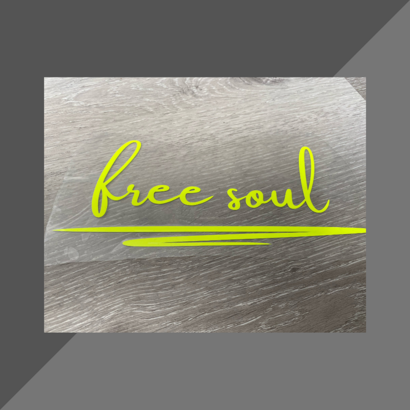 Bügelbild EBERN " FREE SOUL" neongelb Bügelbild EBERN " FREE SOUL" neongelb