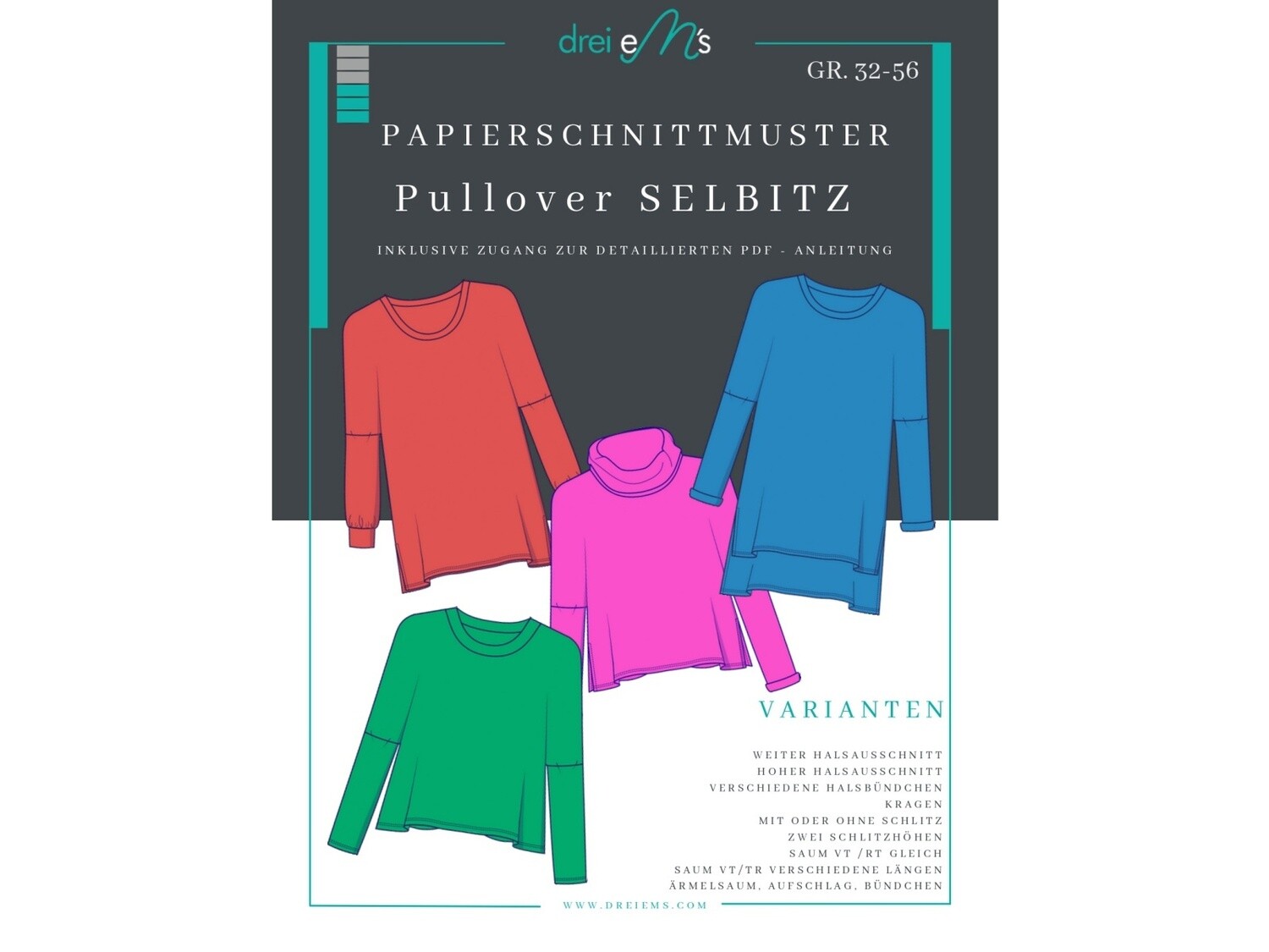 Papierschnittmuster Pullover SELBITZ Papierschnittmuster Pullover SELBITZ