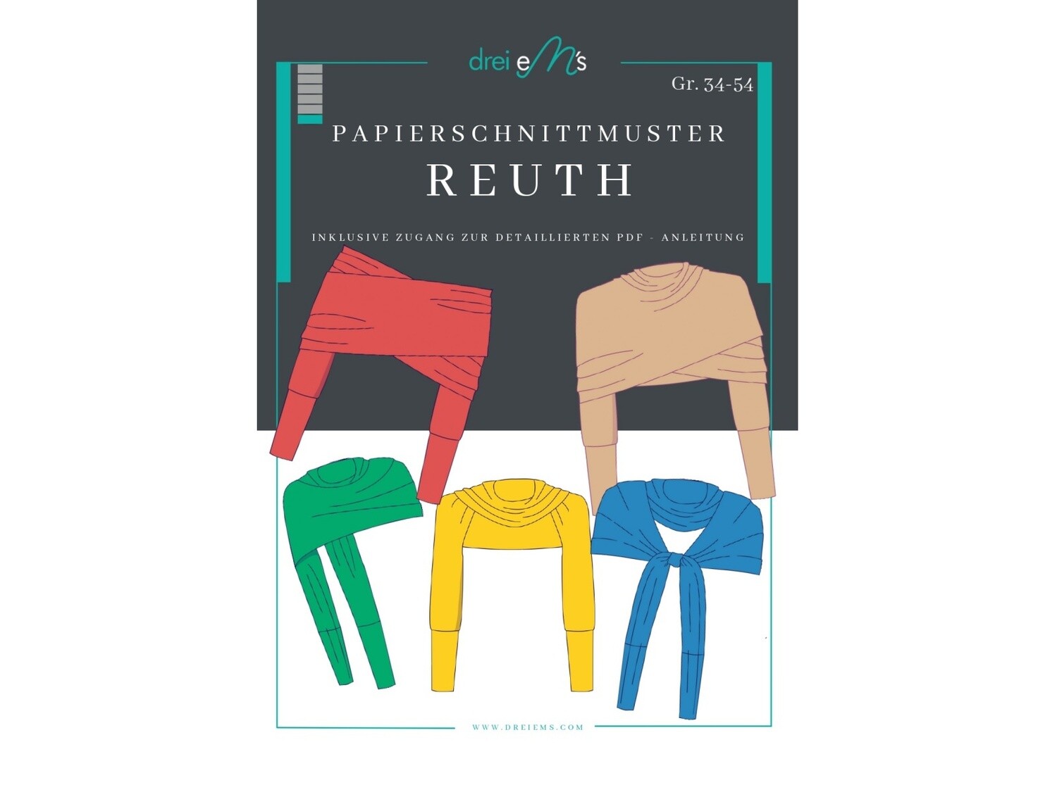 Papierschnittmuster Ärmelschal REUTH Papierschnittmuster Ärmelschal REUTH