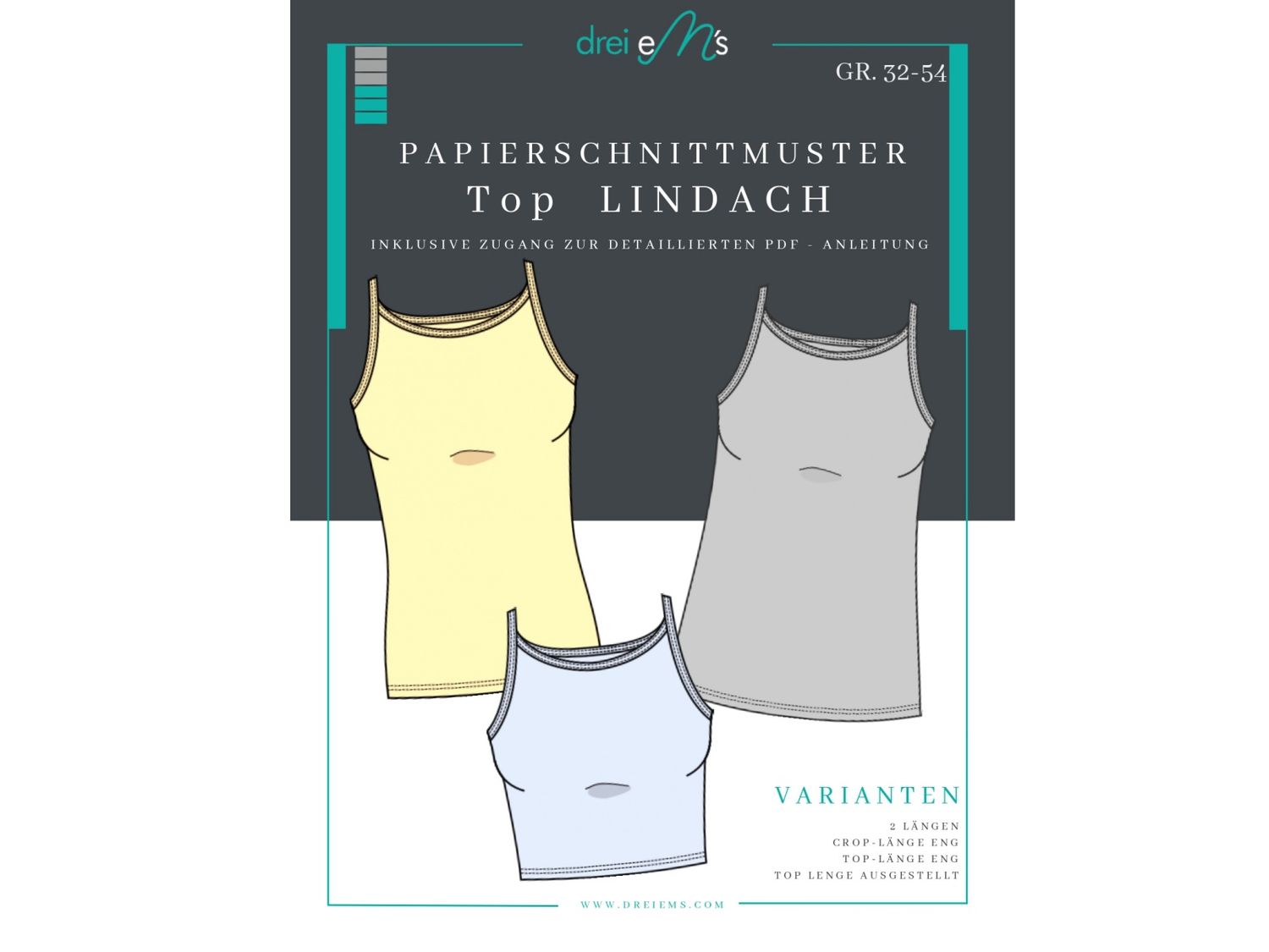 Papierschnittmuster Top LINDACH Gr. 32-54 Papierschnittmuster Top LINDACH Gr. 32-54