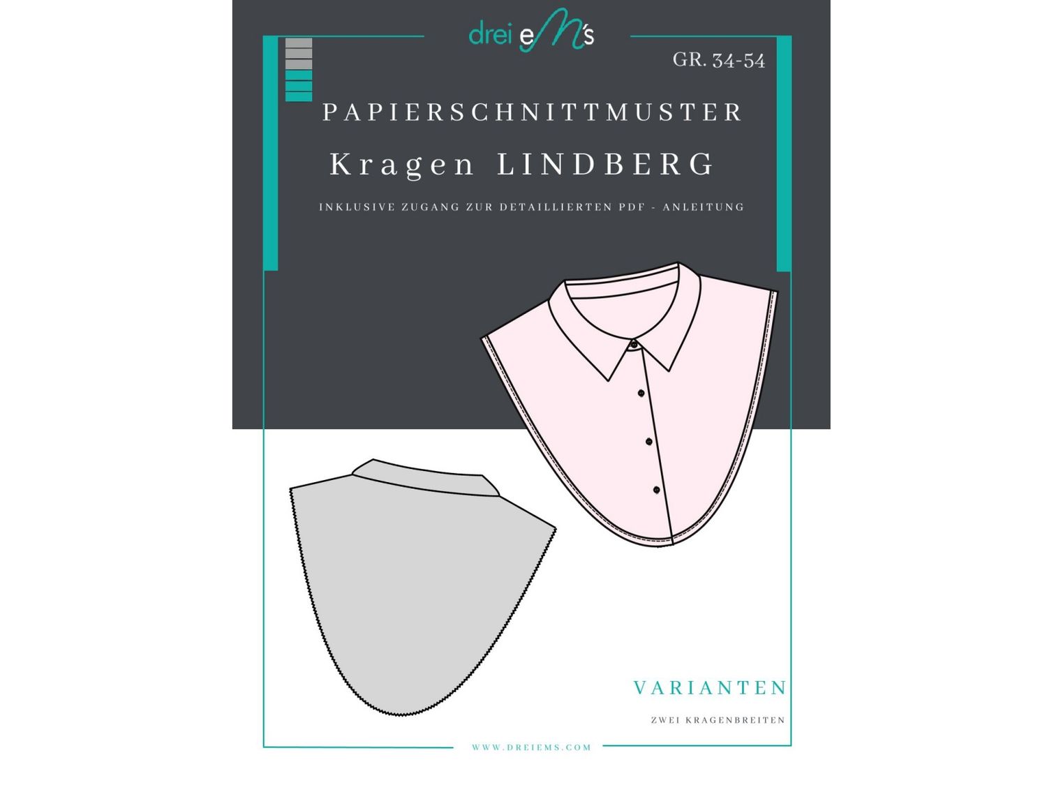 Papierschnittmuster Kragen LINDBERG Gr. 34-54 Papierschnittmuster Kragen LINDBERG Gr. 34-54