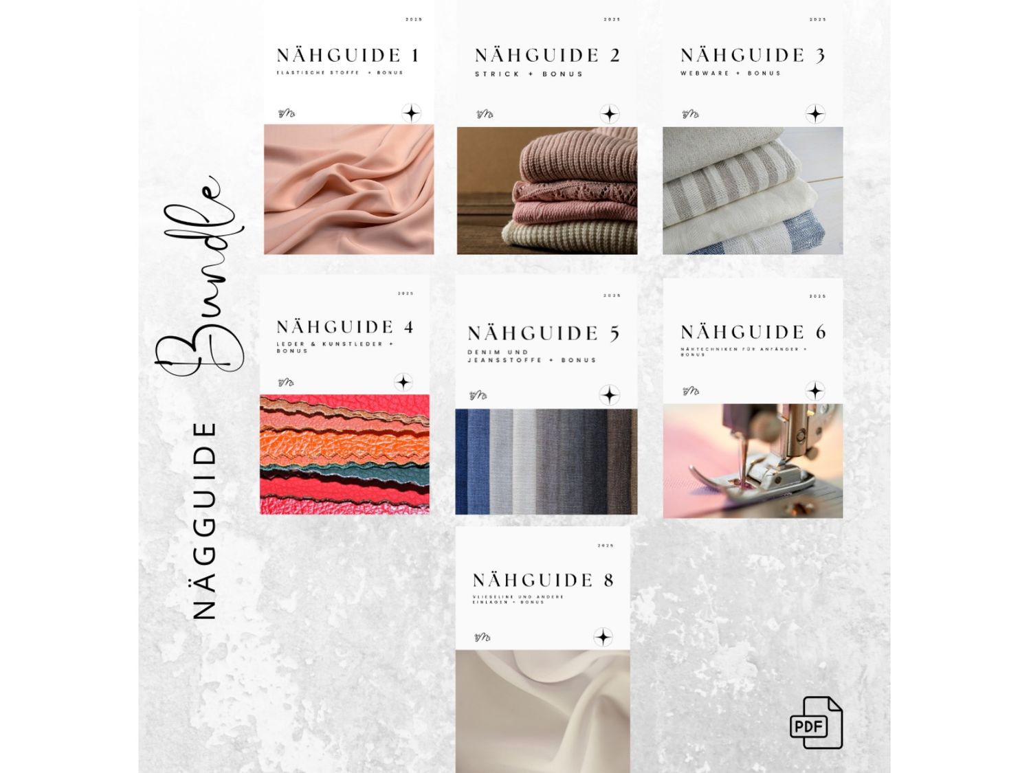 PDF- NÄHGUIDE Bundle 1,2,3,4,5,6,8 PDF- NÄHGUIDE Bundle 1,2,3,4,5,6,8