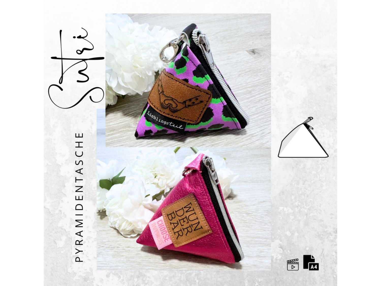 Schnittmuster Pyramidentasche SUTRI + Videoanleitung
