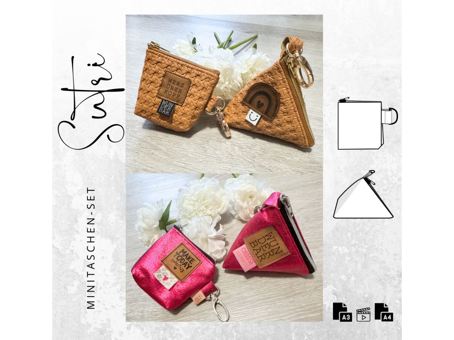 Schnittmuster Minitaschen-Set SUTRI + Videoanleitung