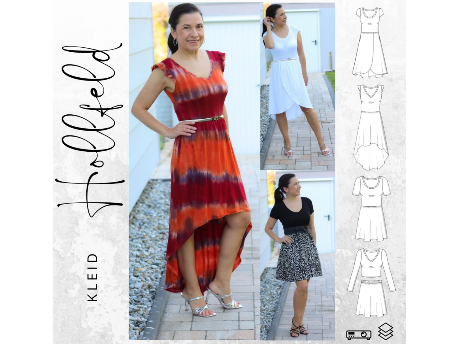 Schnittmuster Kleid HOLLFELD Gr. 32-54 Schnittmuster Kleid HOLLFELD Gr. 32-54