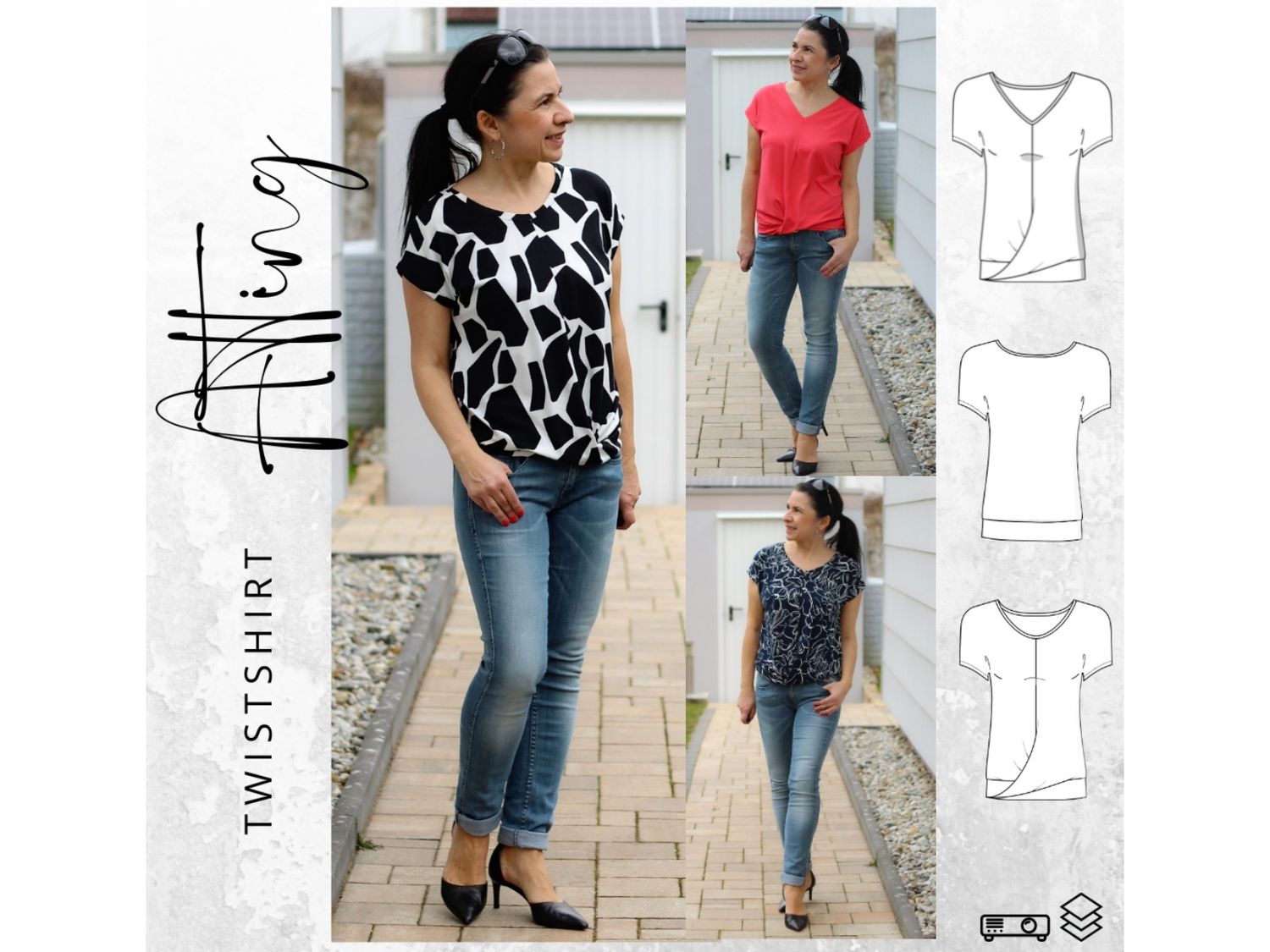 Schnittmuster  Shirt ATTING Gr. 34-54 + Videotutorial