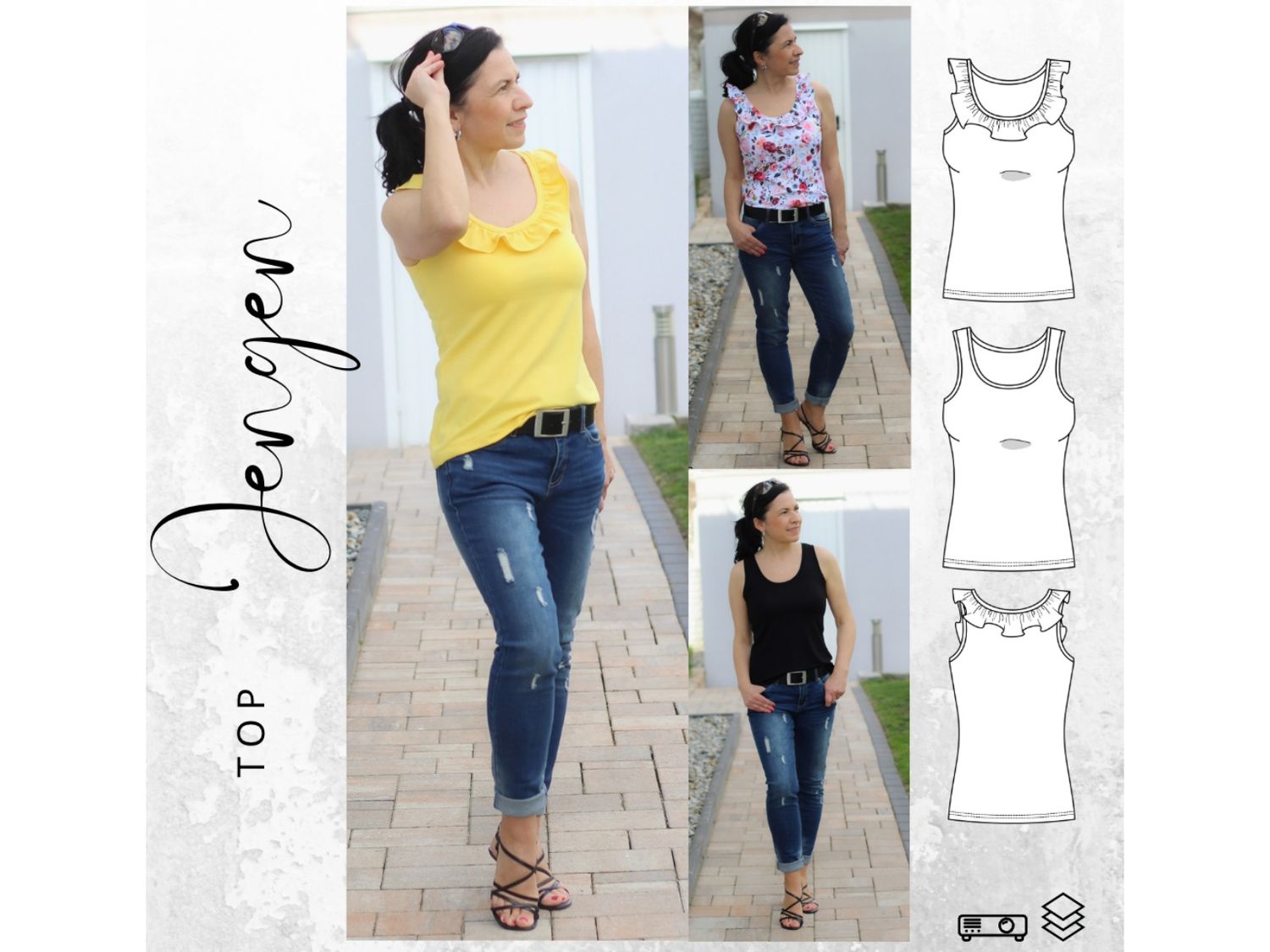 Schnittmuster  Top JENGEN Gr. 34-52