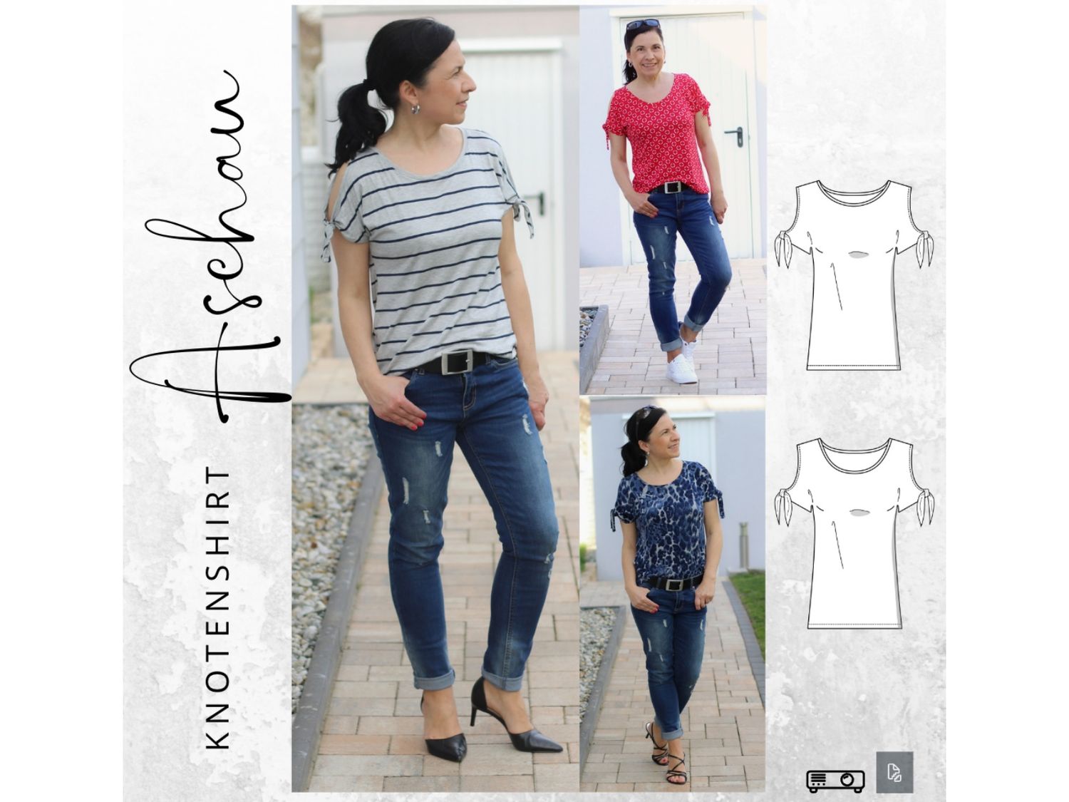 Schnittmuster  Knotenshirt ASCHAU  Gr. 32-56