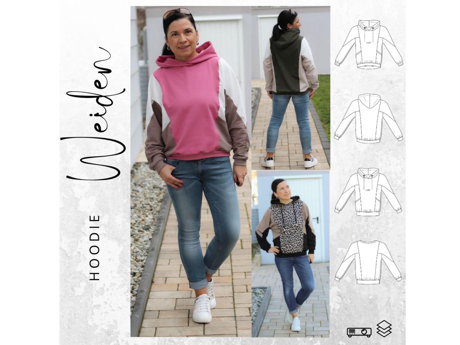Schnittmuster  Hoodie WEIDEN Gr. 34-54