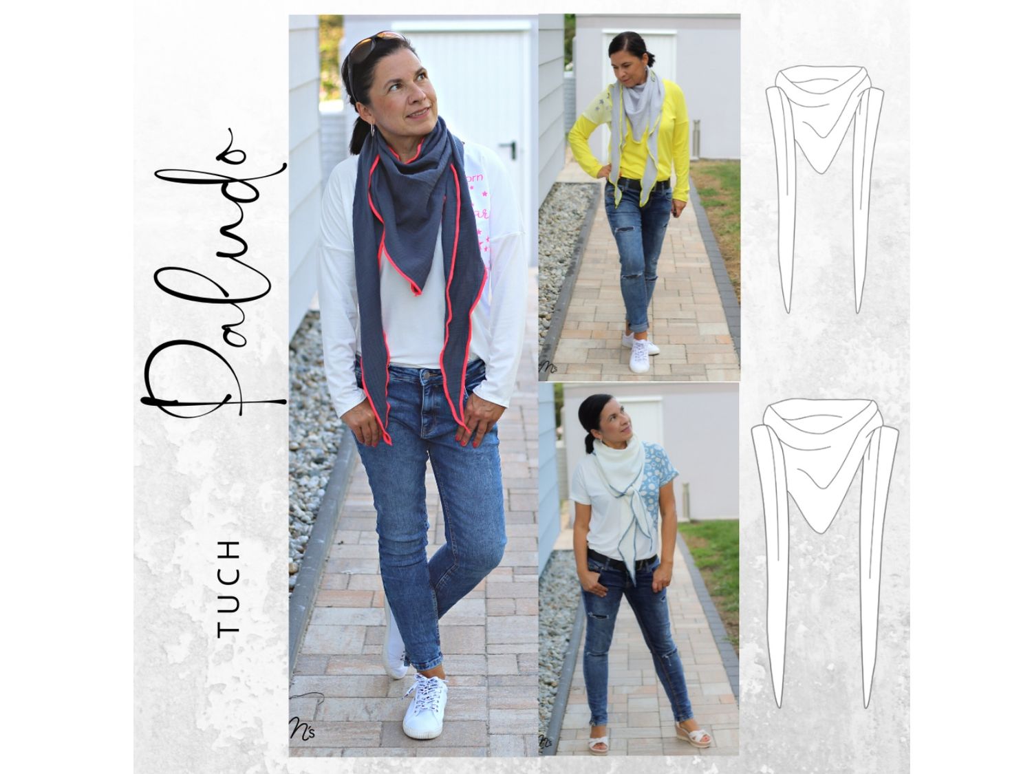 Schnittmuster  Tuch PALUDO  zwei Größen