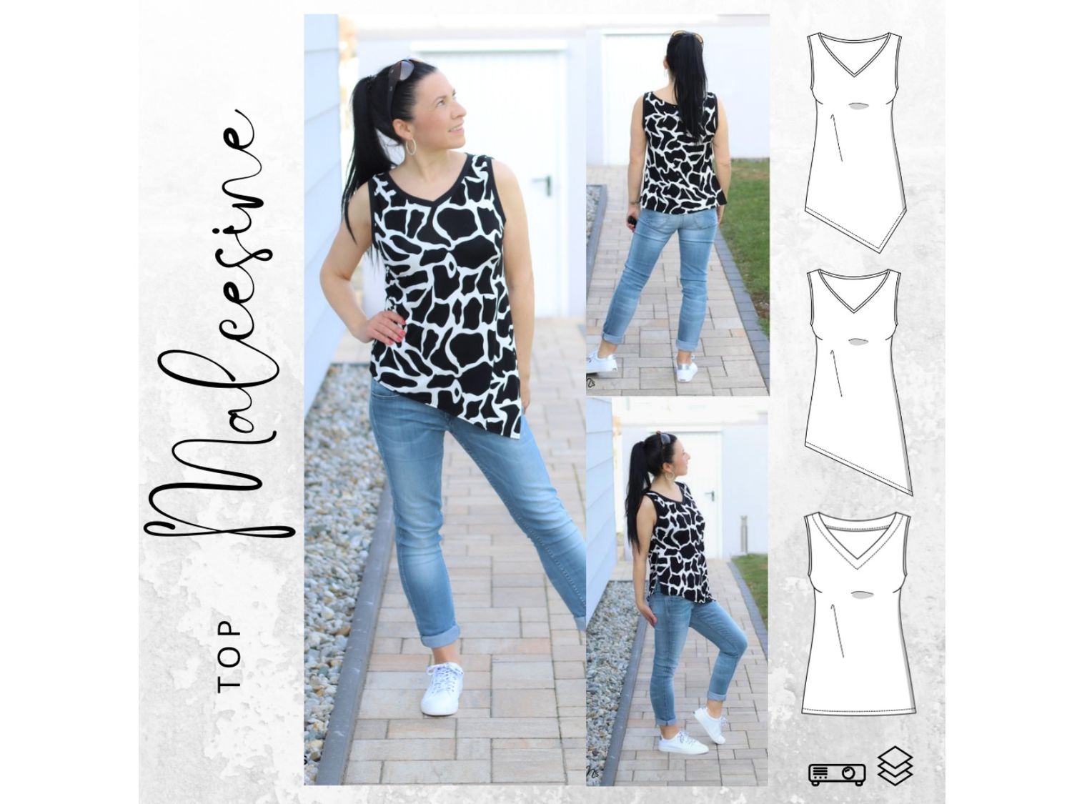 Schnittmuster  Top MALCESINE Gr. 34-54