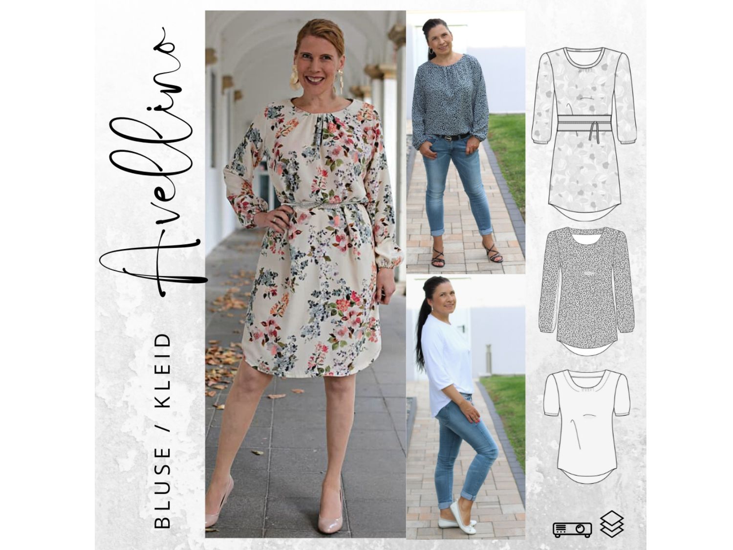 Schnittmuster  Bluse/Kleid AVELLINO Gr. 32-54