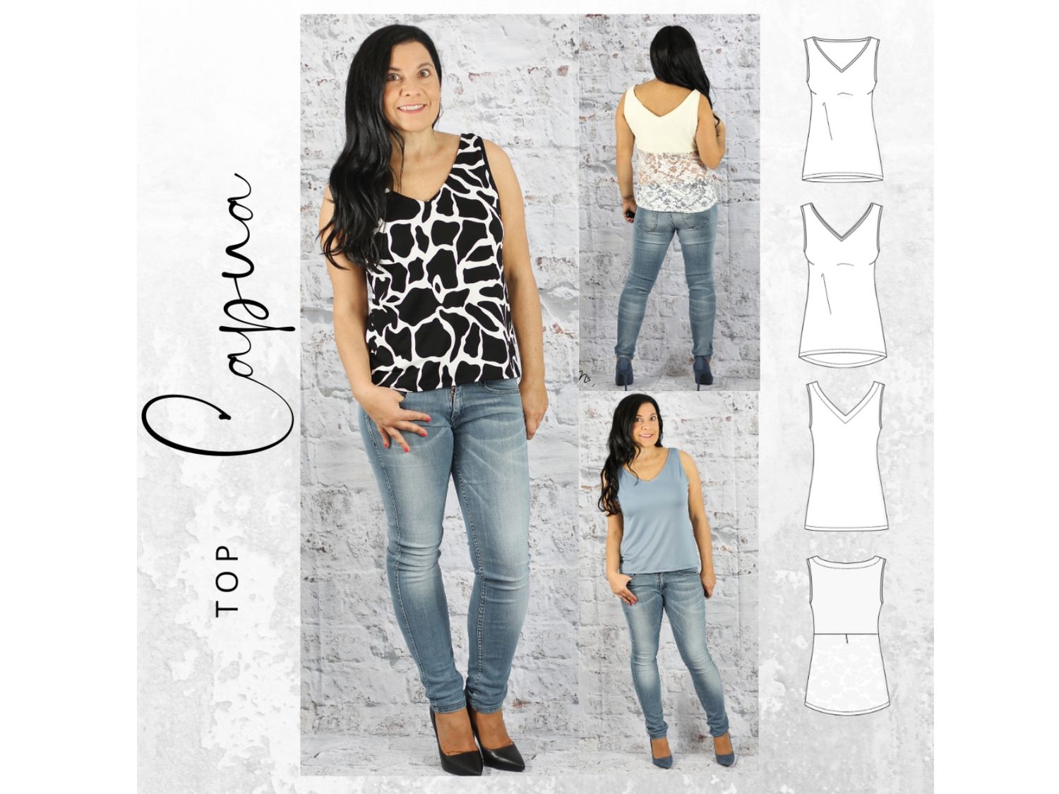Schnittmuster  Top CAPUA Gr. 34-54