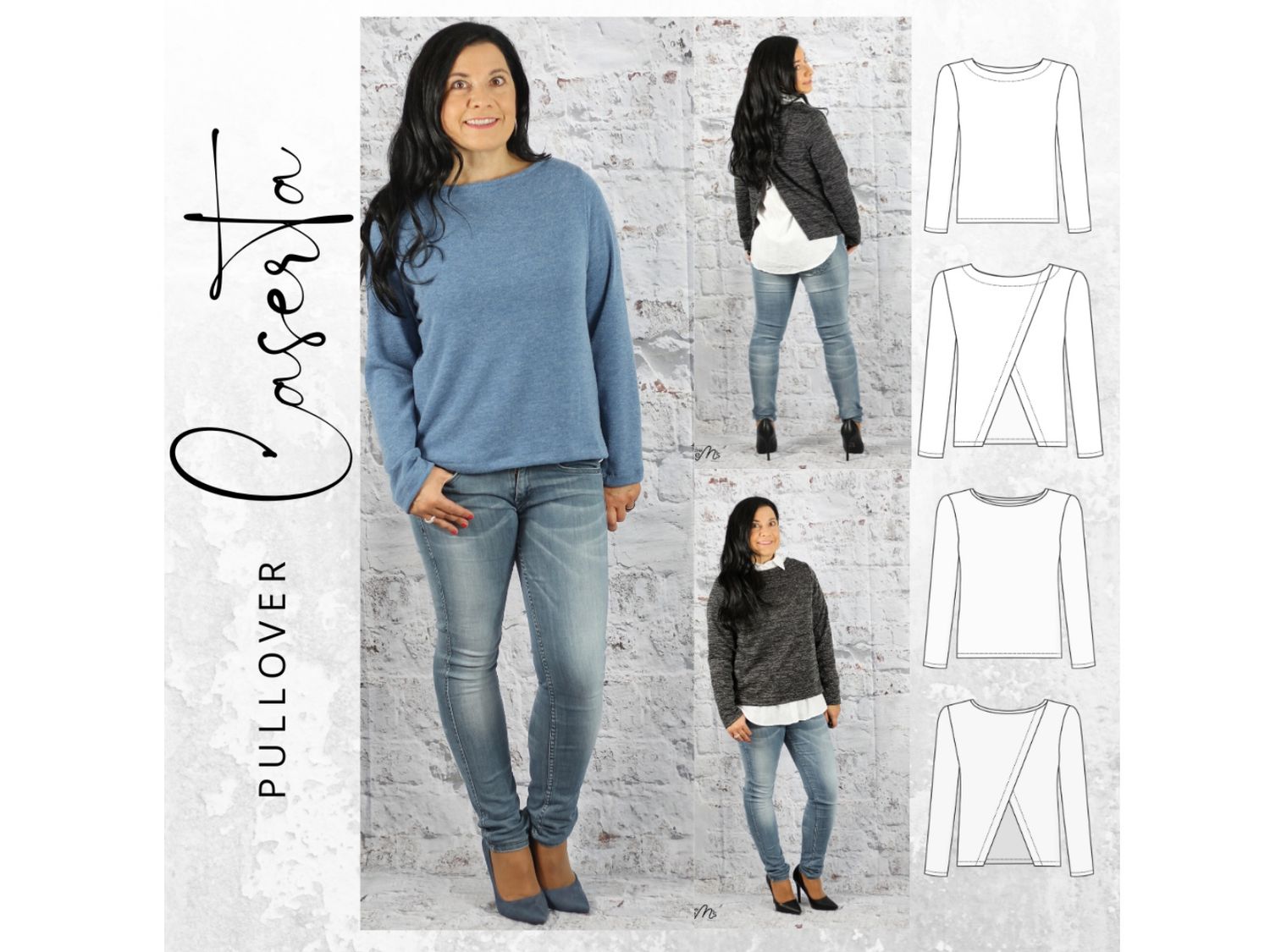 Schnittmuster Pullover CASERTA Gr. 32-56