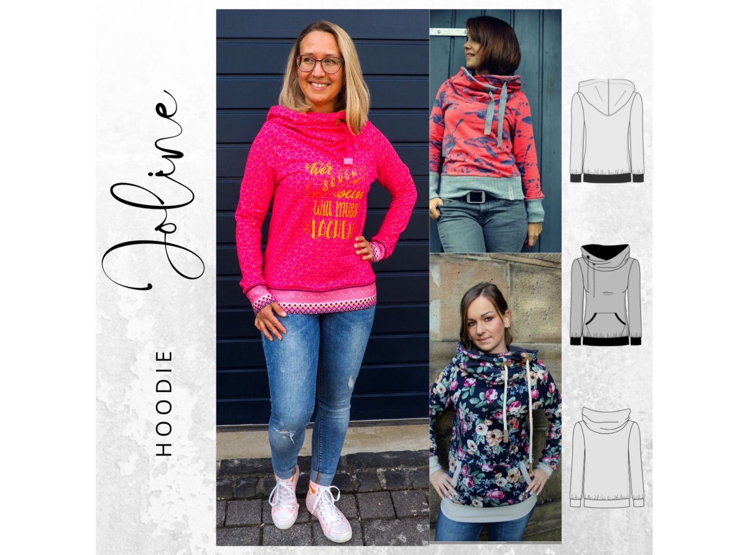 Schnittmuster  Hoodie JOLINE + gratis Plott-Datei