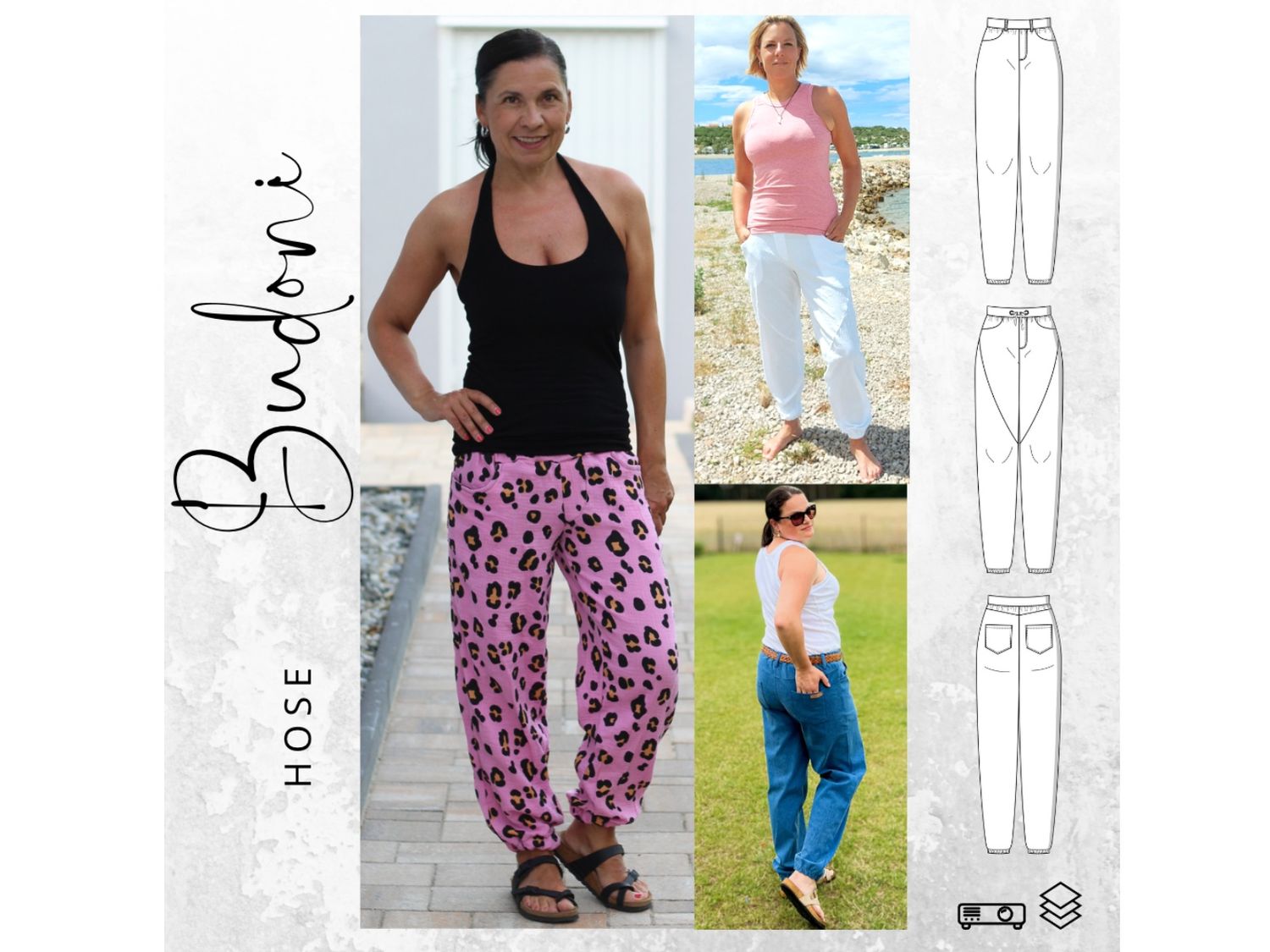 Schnittmuster  Hose BUDONI Gr. 34-54