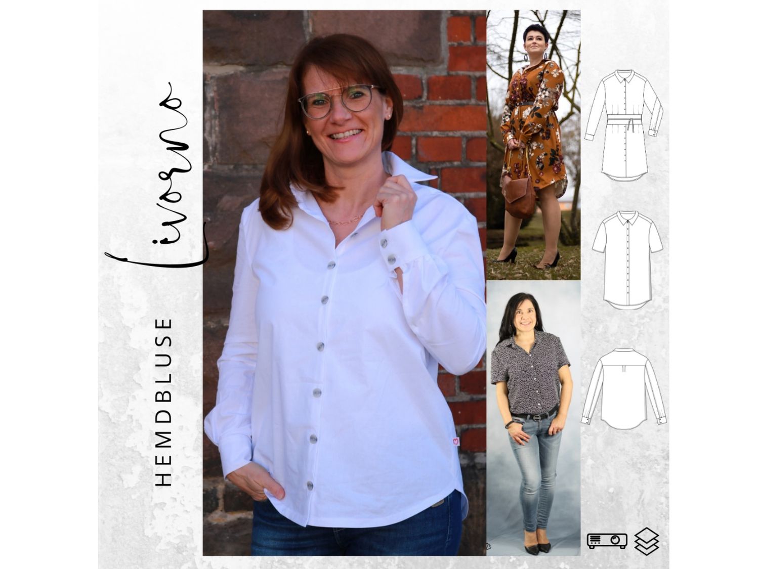 Schnittmuster  Hemdbluse LIVORNO Gr. 32-48