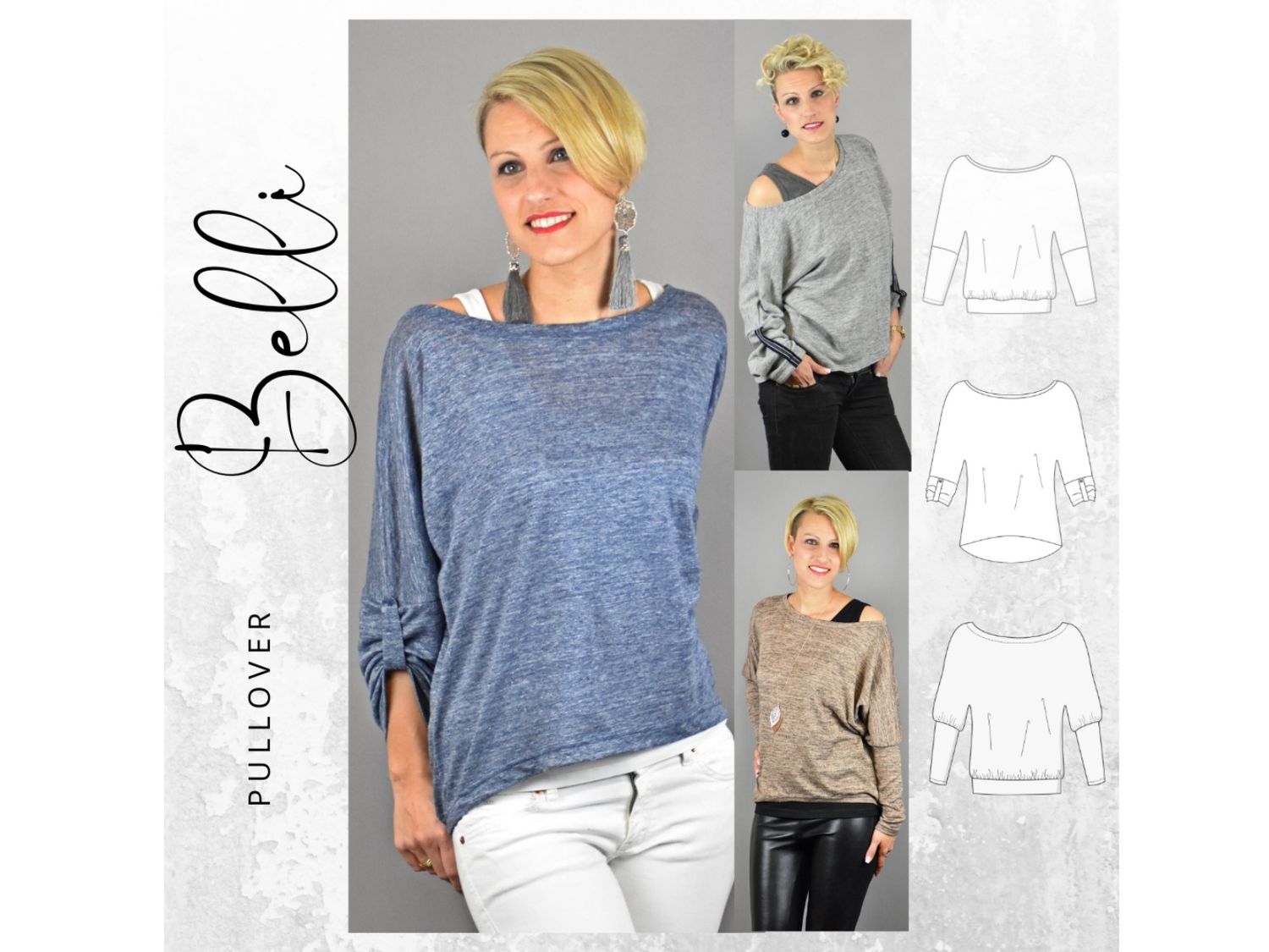 Schnittmuster Pullover BELLI Gr. 34-54