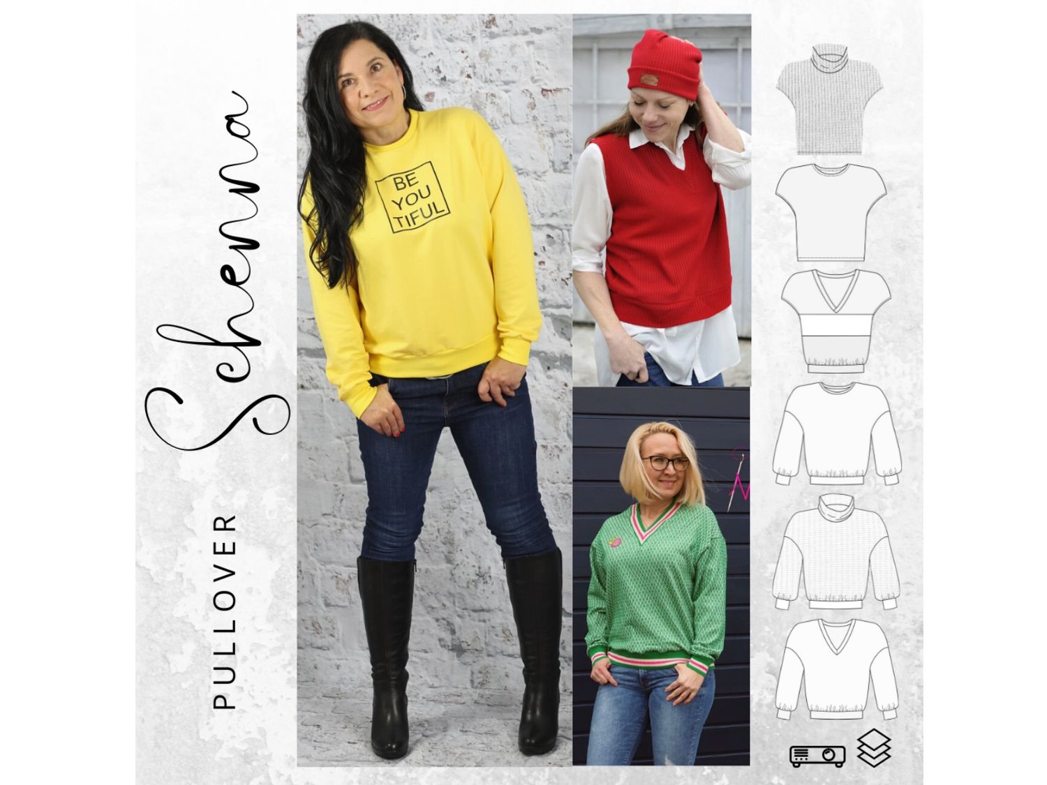Schnittmuster  Sweater/Pullunder SCHENNA Gr. 34-56