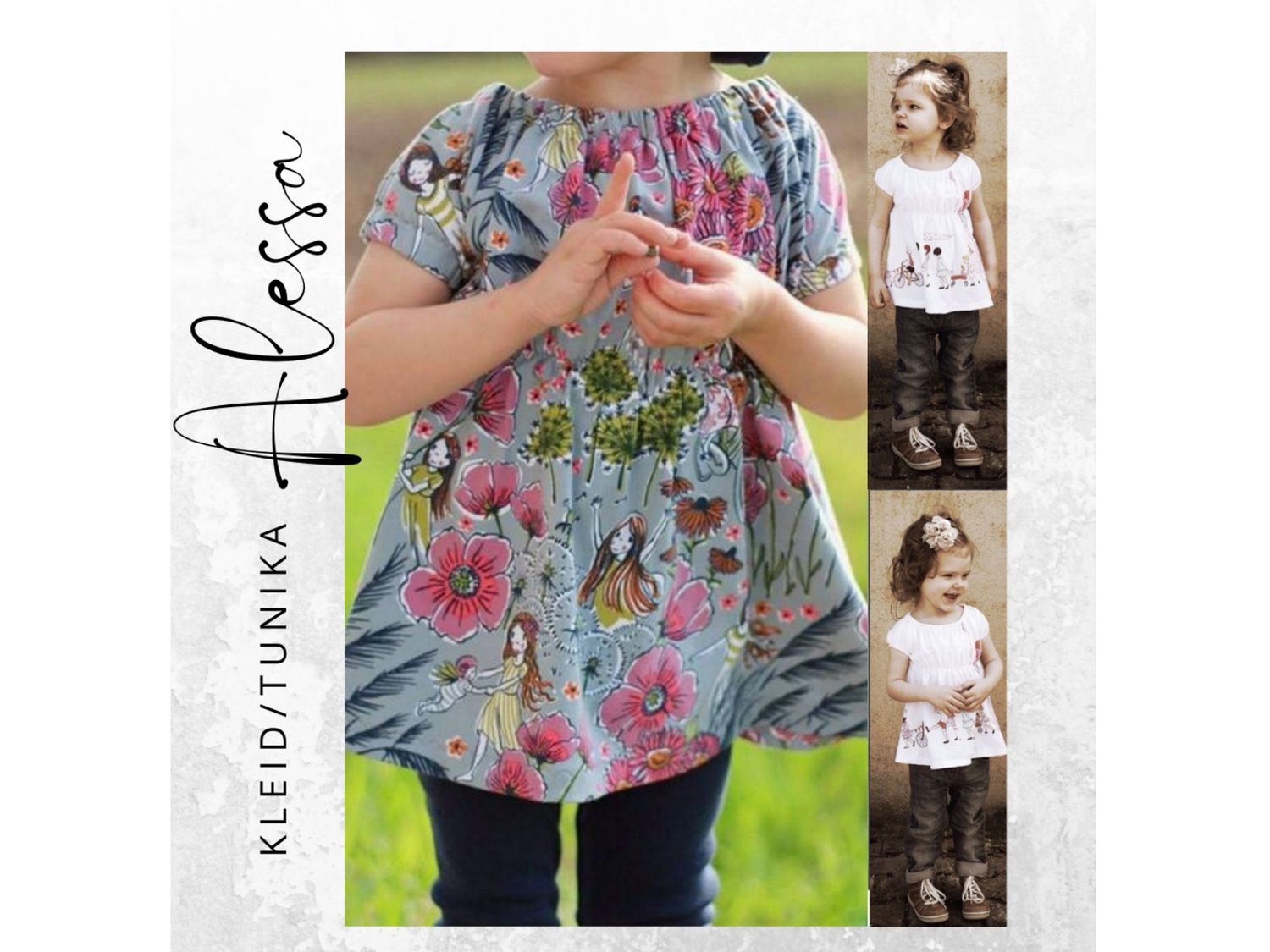 Schnittmuster  Tunika Kleid ALESSA Gr. 86/92 - 140/146