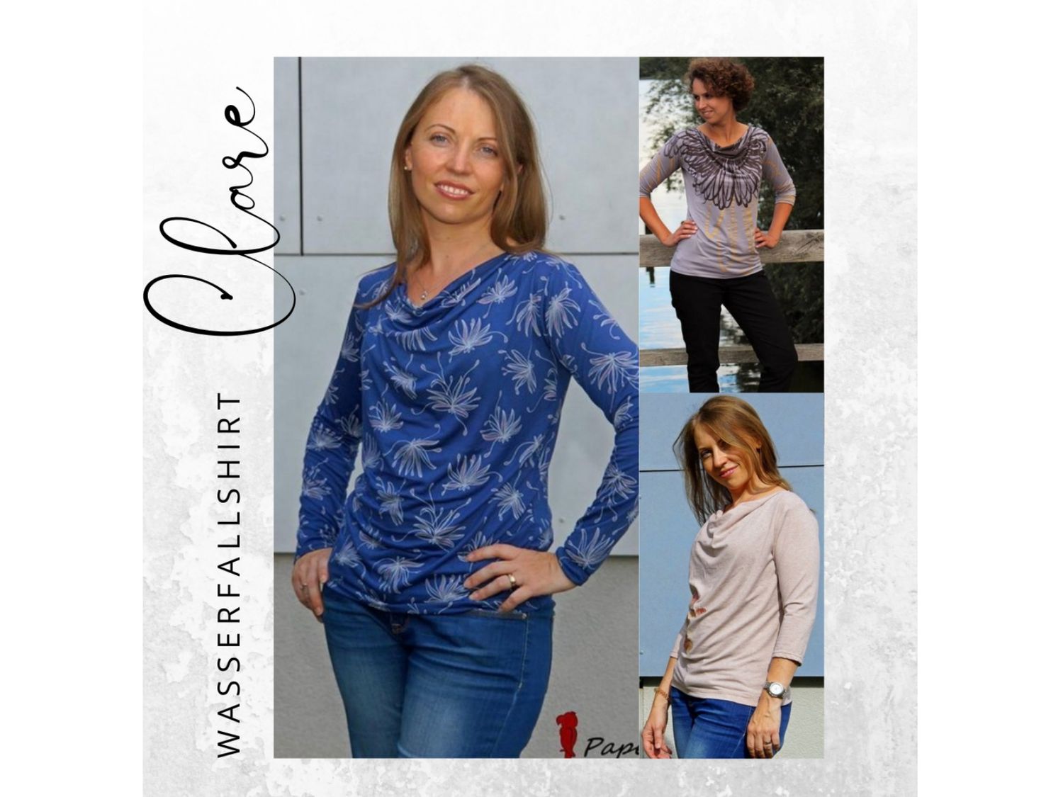 Ebook Wasserfallshirt CLARE Gr. XS-XXL