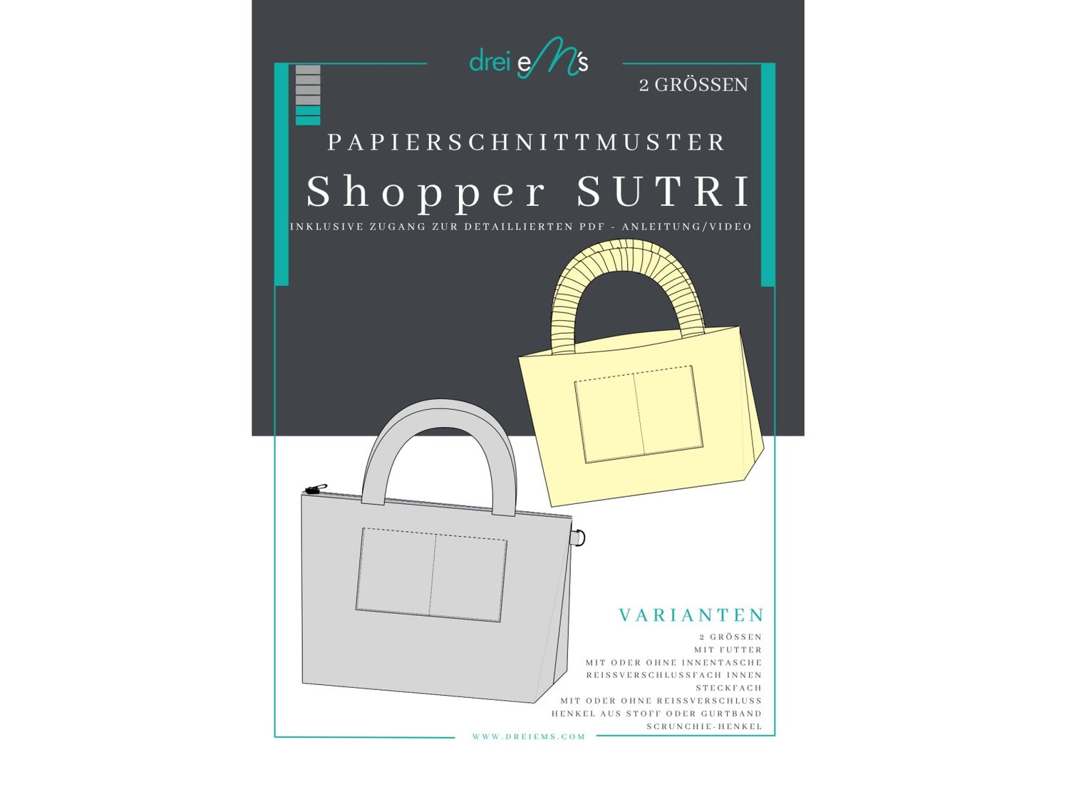 Papierschnittmuster Shopper SUTRI Papierschnittmuster Shopper SUTRI