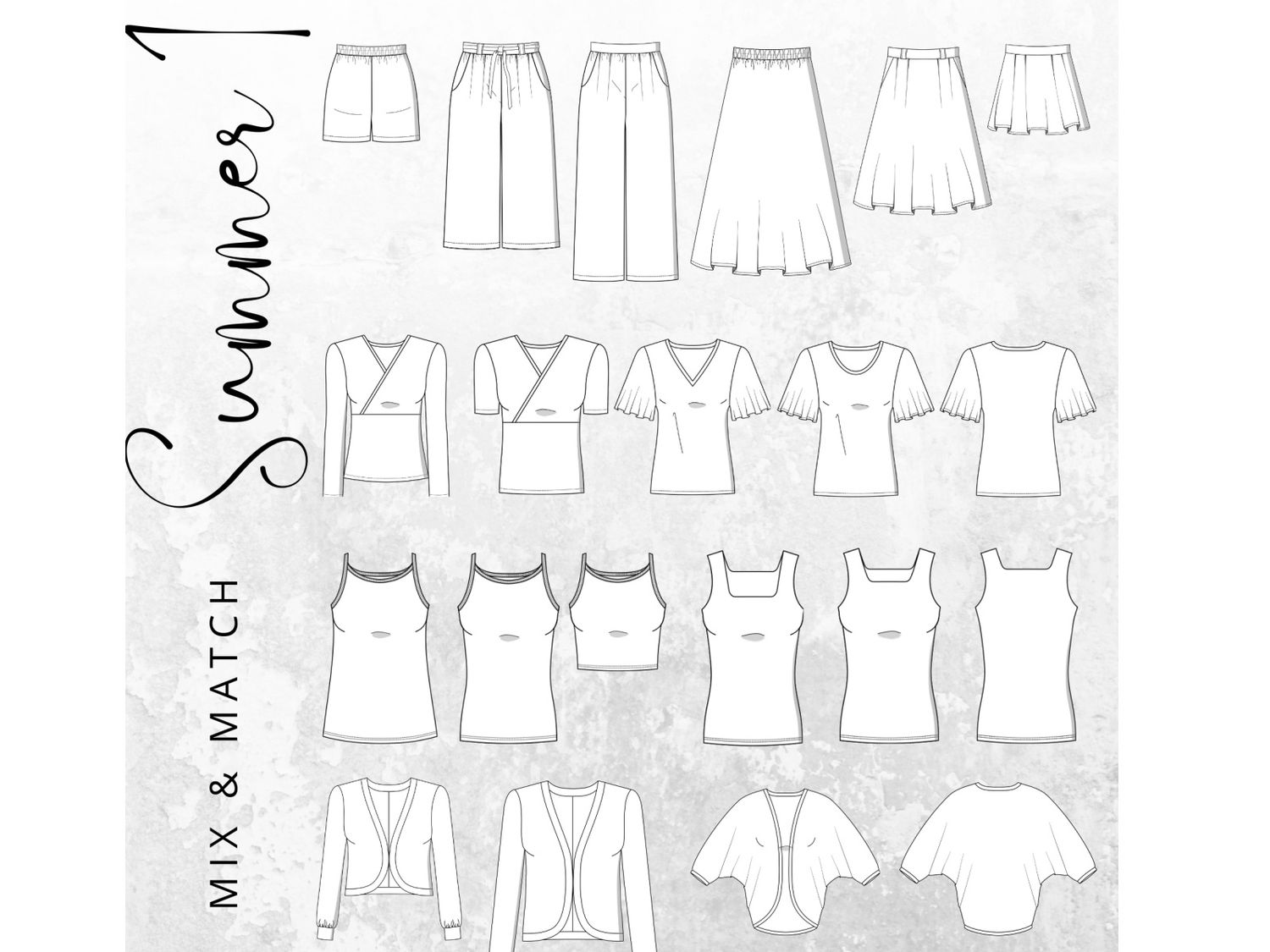 MIX & MATCH Schnittmuster PDF Ebook Rock MALLARE+ Top LINDACH + Top LENOLA + Shirt EDLING + Shirt ZEVIO + Hose ERICE + Cardigan ROVITO + Cardigan AURACH MIX & MATCH Schnittmuster PDF Ebook Rock MALLARE+ Top LINDACH + Top LENOLA + Shirt EDLING + Shirt ZEVIO + Hose ERICE + Cardigan ROVITO + Cardigan AURACH