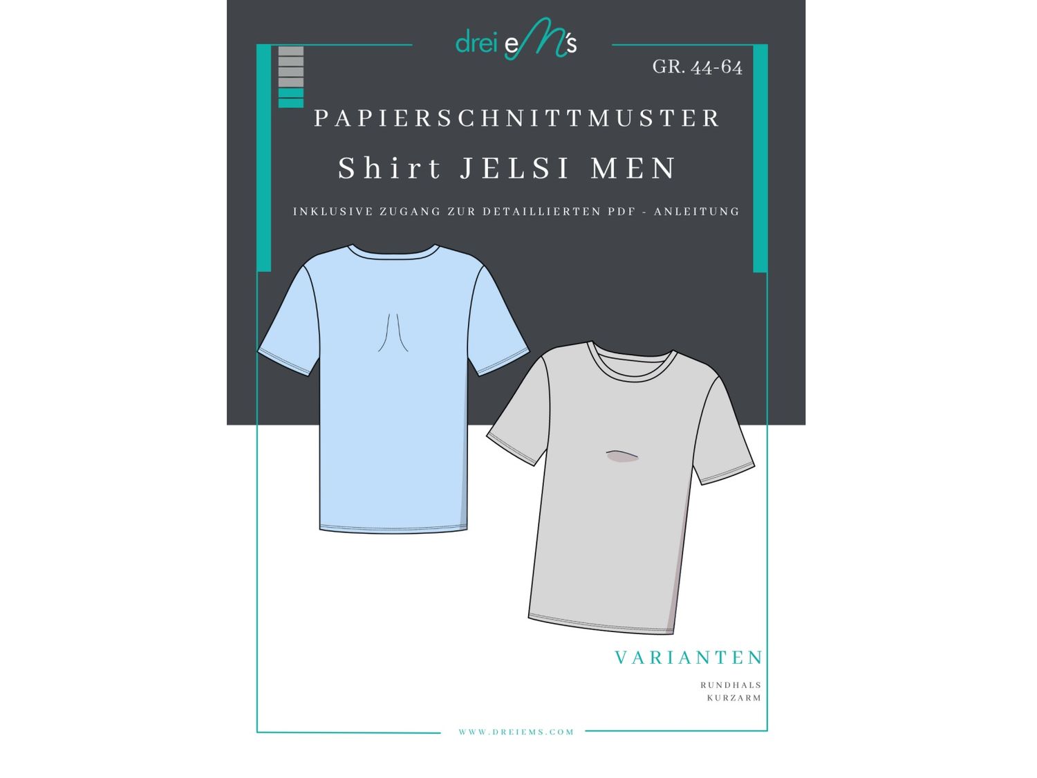 Papierschnittmuster Shirt JELSI MEN Gr. 44-64 Papierschnittmuster Shirt JELSI MEN Gr. 44-64