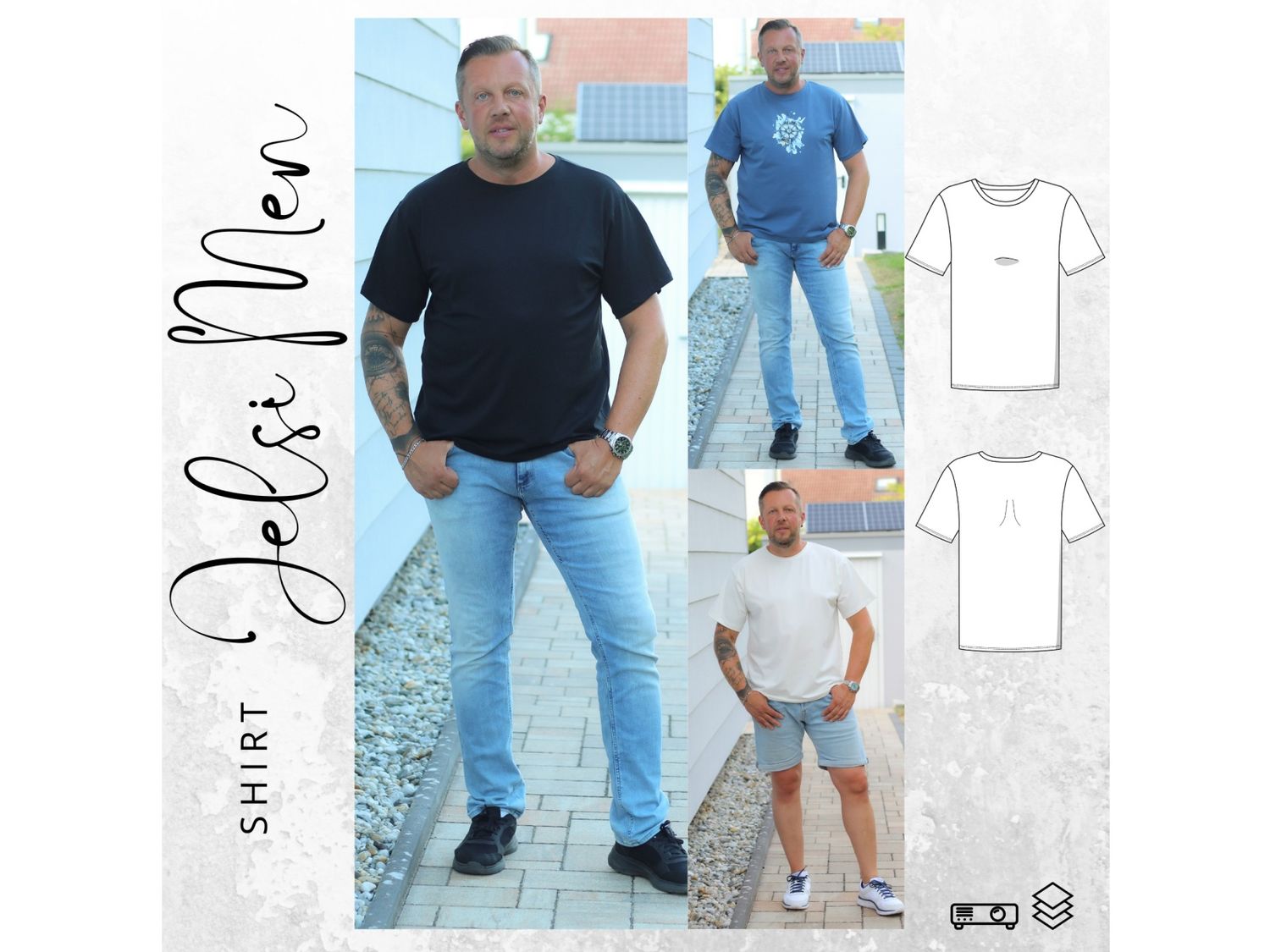Schnittmuster Ebook Shirt JELSI MEN Gr. 44-64 Schnittmuster Ebook Shirt JELSI MEN Gr. 44-64