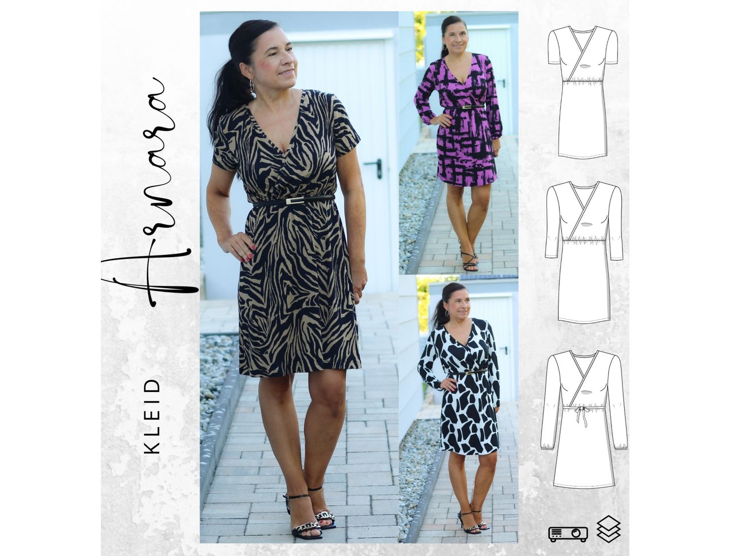 Schnittmuster PDF Ebook Kleid ARNARA Gr. 34-54 Schnittmuster PDF Ebook Kleid ARNARA Gr. 34-54