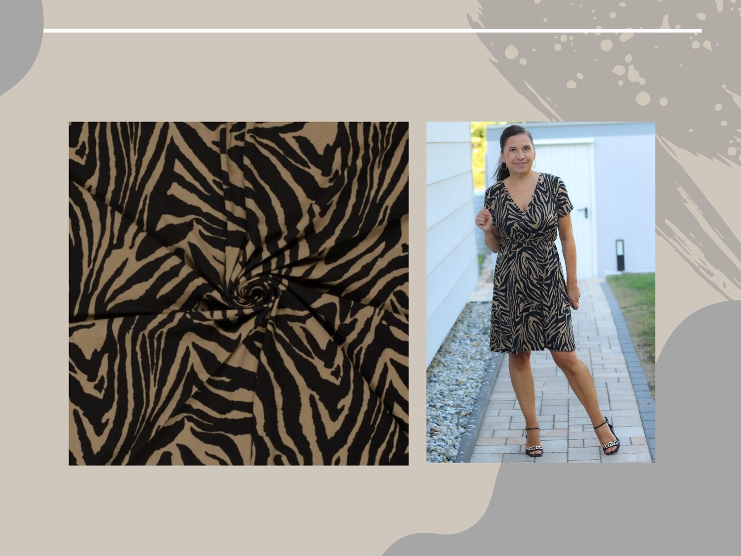 Nähpaket Shirt/Tunika/ Kleid ARNARA braun,schwarz animal Zebra + GRATIS Ebook Nähpaket Shirt/Tunika/ Kleid ARNARA braun,schwarz animal Zebra + GRATIS Ebook