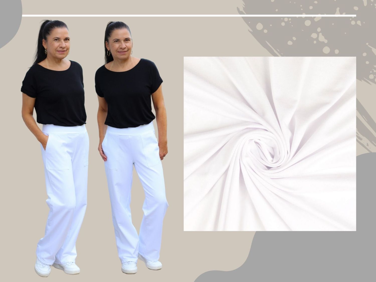 NÄHPAKET Hose MOENA oder ISERNIA French Terry weiß