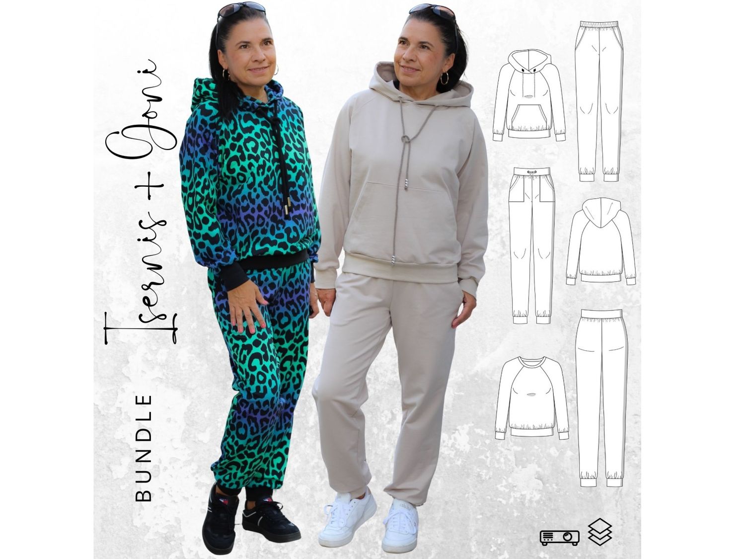 Hose ISERNIA + Raglanhoodie GONI  Gr. 32-56 Schnittmuster PDF Ebook