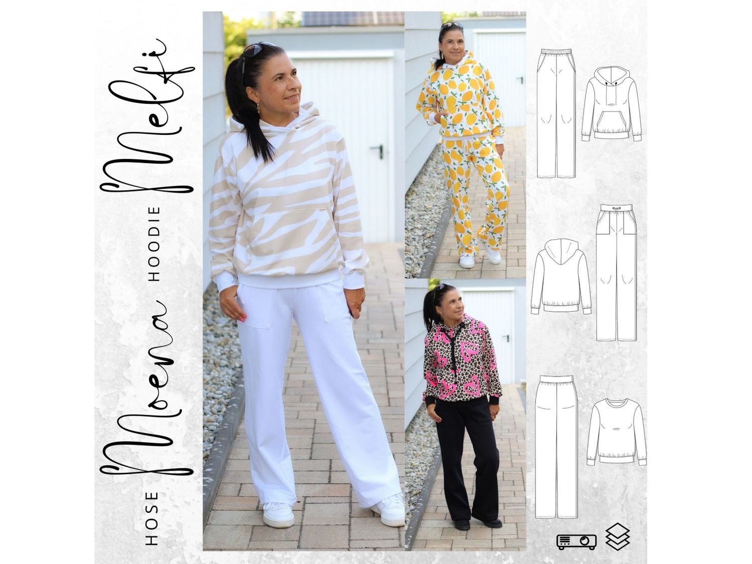 Hose MOENA + Hoodie MELFI Gr. 32-56 Schnittmuster PDF Ebook