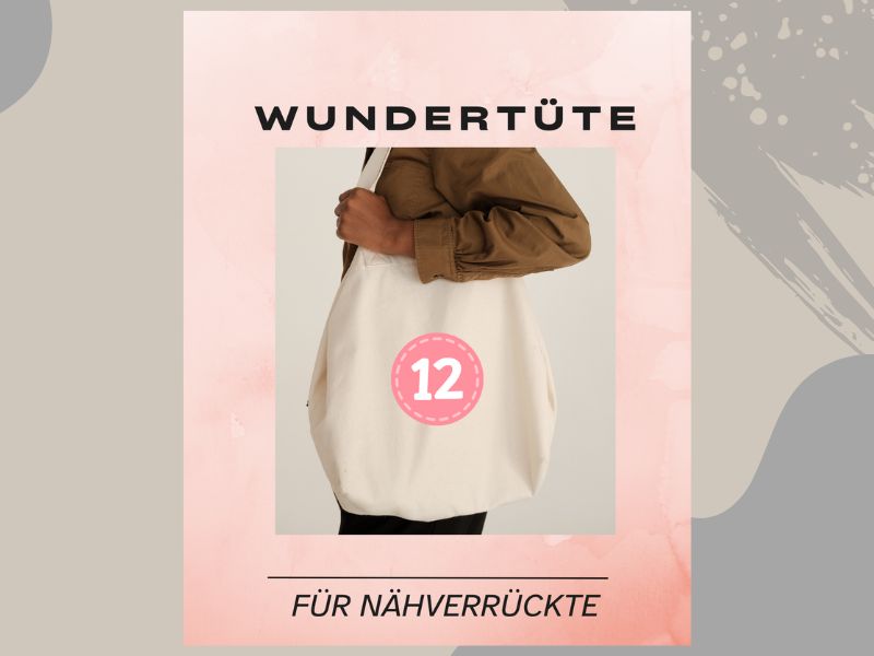 Wundertüte für Nähverrückte 12 - Sweat Retro blau Muster Wundertüte für Nähverrückte 12 - Sweat Retro blau Muster